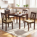 Square Kitchen Table and 4 Armless Chairs Set for 4 by LJGDeals