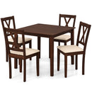Square Kitchen Table and 4 Armless Chairs Set for 4 by LJGDeals