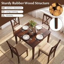 Square Kitchen Table and 4 Armless Chairs Set for 4 by LJGDeals