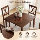 Square Kitchen Table and 4 Armless Chairs Set for 4 by LJGDeals
