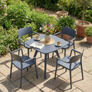 Square Outdoor Dining Table All-Weather Plastic Patio Bistro Table for 4 by LJGDeals