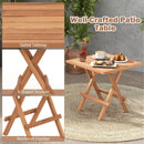 Square Patio Folding Table Indonesia Teak Wood with Slatted Tabletop Portable for Picnic by LJGDeals