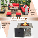 34.5 Inch Square Propane Gas Fire Pit Table with Lava Rock and PVC Cover-Gray by LJGDeals
