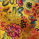 Japanese Art Koi Fish Peel and Stick Wallpaper. Gold Flowers Background.  Removable Wall Mural