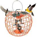 Squirrel-Proof Pumpkin Bird Feeder with Cage and 4 Metal Ports by LJGDeals