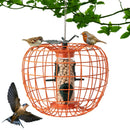 Squirrel-Proof Pumpkin Bird Feeder with Cage and 4 Metal Ports by LJGDeals