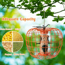 Squirrel-Proof Pumpkin Bird Feeder with Cage and 4 Metal Ports by LJGDeals