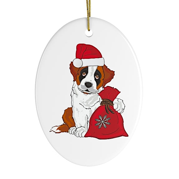 St Bernard Dog Christmas Ornament