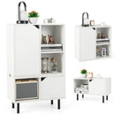 Stackable Bookcase with Adjustable Shelf and Cubes-White by LJGDeals