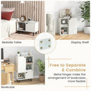 Stackable Bookcase with Adjustable Shelf and Cubes-White by LJGDeals