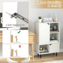 Stackable Bookcase with Adjustable Shelf and Cubes-White by LJGDeals