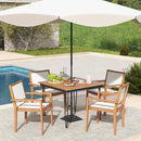 Stackable Outdoor Dining Chair Set of 2 with Acacia Wood Frame by LJGDeals