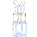 Stacked Lighted Gift Boxes Set of 3 Pre-Lit Christmas Present Box Lights by LJGDeals