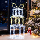 Stacked Lighted Gift Boxes Set of 3 Pre-Lit Christmas Present Box Lights by LJGDeals