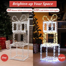 Stacked Lighted Gift Boxes Set of 3 Pre-Lit Christmas Present Box Lights by LJGDeals