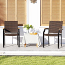 Stacking Wicker Chairs Set of 2 Patio Rattan Dining Chairs with Acacia Wood Armrests by LJGDeals
