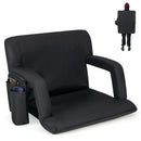 Stadium Seat for Bleachers with Back Support 6 Adjustable Positions-Black by DirectDeals