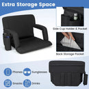 Stadium Seat for Bleachers with Back Support 6 Adjustable Positions-Black by DirectDeals