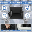 Stadium Seat for Bleachers with Back Support 6 Adjustable Positions-Black by DirectDeals