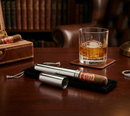 Stainless Steel Cigar Tube with Black Pouch by creativegiftsdirect