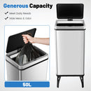 13.2 Gallon Stainless Steel Trash Can with Stay-on Lid and Soft Closure