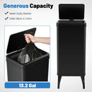 13.2 Gallon Stainless Steel Trash Can with Stay-on Lid and Soft Closure by LJGDeals