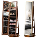 Standing Jewelry Cabinet with Adjustable LED Lights