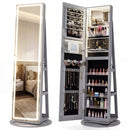 Standing Jewelry Cabinet with Adjustable LED Lights by LJGDeals