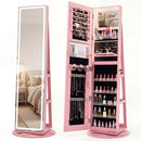 Standing Jewelry Cabinet with Adjustable LED Lights by LJGDeals