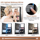 Standing Jewelry Cabinet with Adjustable LED Lights-Black