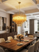 Star Shaped Tube Amber Glass Chandelier