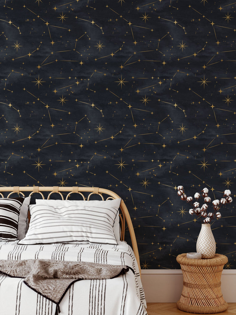 Starry Night Sky Galaxy Peel and Stick Wallpaper Mural