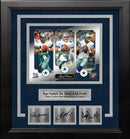 Roger Staubach, Troy Aikman & Dak Prescott Dallas Cowboys 8x10 Framed Photo with Engraved Autographs by Dynasty Sports & Framing