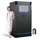 Portable Steam Sauna with 3L Steam Generator Remote Control Wood Foot Massager and Foldable Chair for Home by LJGDeals