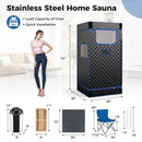 Portable Steam Sauna with 3L Steam Generator Remote Control Wood Foot Massager and Foldable Chair for Home by LJGDeals