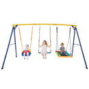 660 LBS Heavy Duty Carbon Steel Swing Frame with 3 Swings-Yellow by LJGDeals