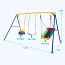 660 LBS Heavy Duty Carbon Steel Swing Frame with 3 Swings-Yellow by LJGDeals
