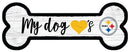 Pittsburgh Steelers Football Dog Bone White Wooden Sign by Dynasty Sports & Framing