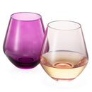 Amethyst Rose Colored Wine Glasses For Everyday Girlfriend Wife Valentines Day Set Of 2 Large 16 Oz by The Wine Savant