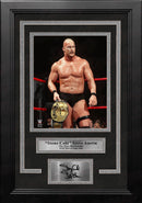 Stone Cold Steve Austin Smoking Skull Belt 8x10 Framed WWE Wrestling Photo with Engraved Autograph by Dynasty Sports & Framing