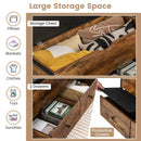Storage Ottoman Bench with Padded Seat Cushion and 2 Drawers for Entryway-Brown by LJGDeals