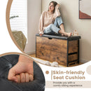 Storage Ottoman Bench with Padded Seat Cushion and 2 Drawers for Entryway-Brown by LJGDeals