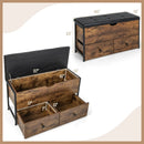 Storage Ottoman Bench with Padded Seat Cushion and 2 Drawers for Entryway-Brown by LJGDeals