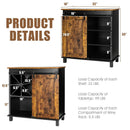 Industrial Storage Cabinet with Sliding Barn Door-Rustic Brown by LJGDeals