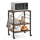 3-Tier Kitchen Baker's Rack Microwave Oven Storage Cart with Hooks by LJGDeals