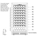 47-Inch Height Single Zone Wine Cooler with Low-E Glass Door