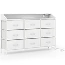 Storage Organizer with LED Lights and 9 Fabric Drawers for Bedroom by DirectDeals
