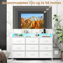 Storage Organizer with LED Lights and 9 Fabric Drawers for Bedroom by LJGDeals