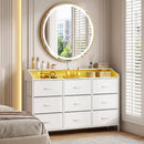 Storage Organizer with LED Lights and 9 Fabric Drawers for Bedroom by DirectDeals