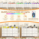 Storage Organizer with LED Lights and 9 Fabric Drawers for Bedroom by LJGDeals